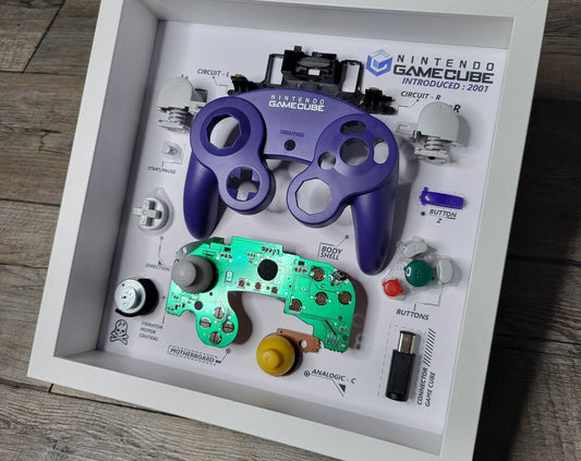 game cube gamecube shadowbox diorama controller Disassembled Console Wall Art Gifts for friends Wall Decor custom painting nerd geek nintendo