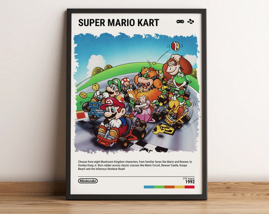 Super Mario Kart (1992) SNES Poster