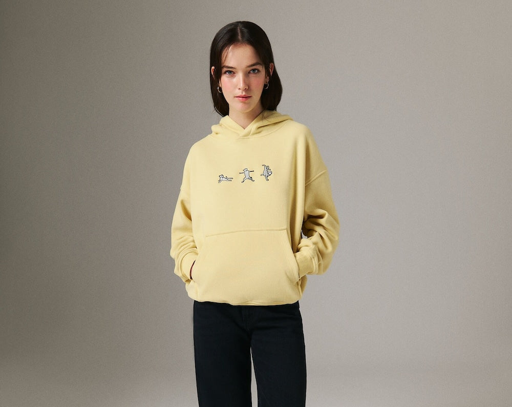 Yellow Organic Soft Cotton Hoodie - Yoga